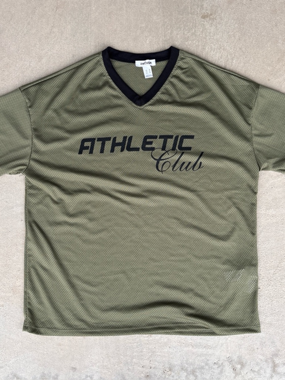 Olive green athletic club mesh jersey